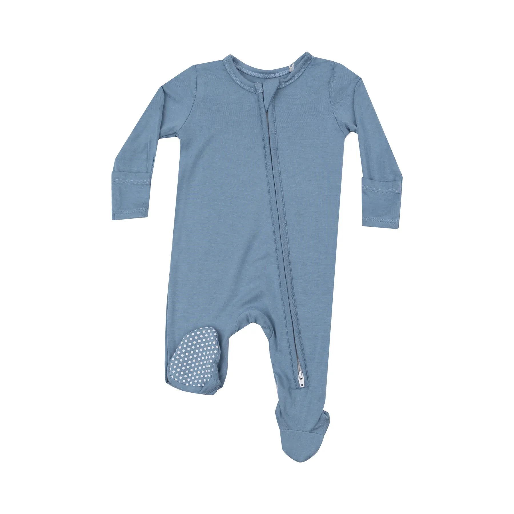 2-Way Zipper Footie Basics - Solid Blue Shadow by Angel Dear