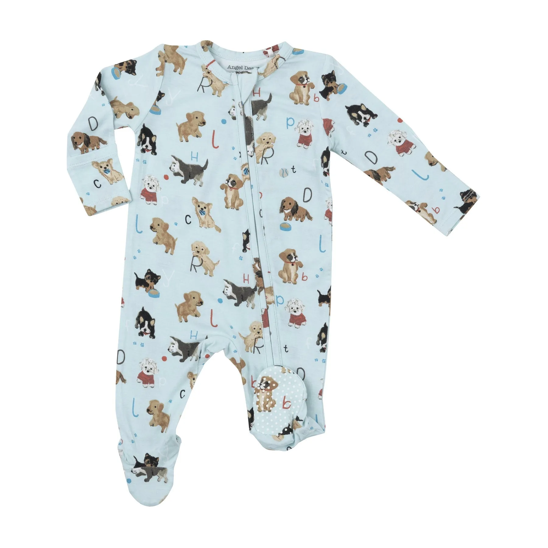 2-Way Zipper Footie - Puppy Alphabet by Angel Dear