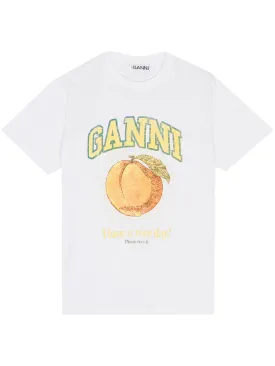 3452314 GANNI front print logo trendy outdoor travel casual t shirt