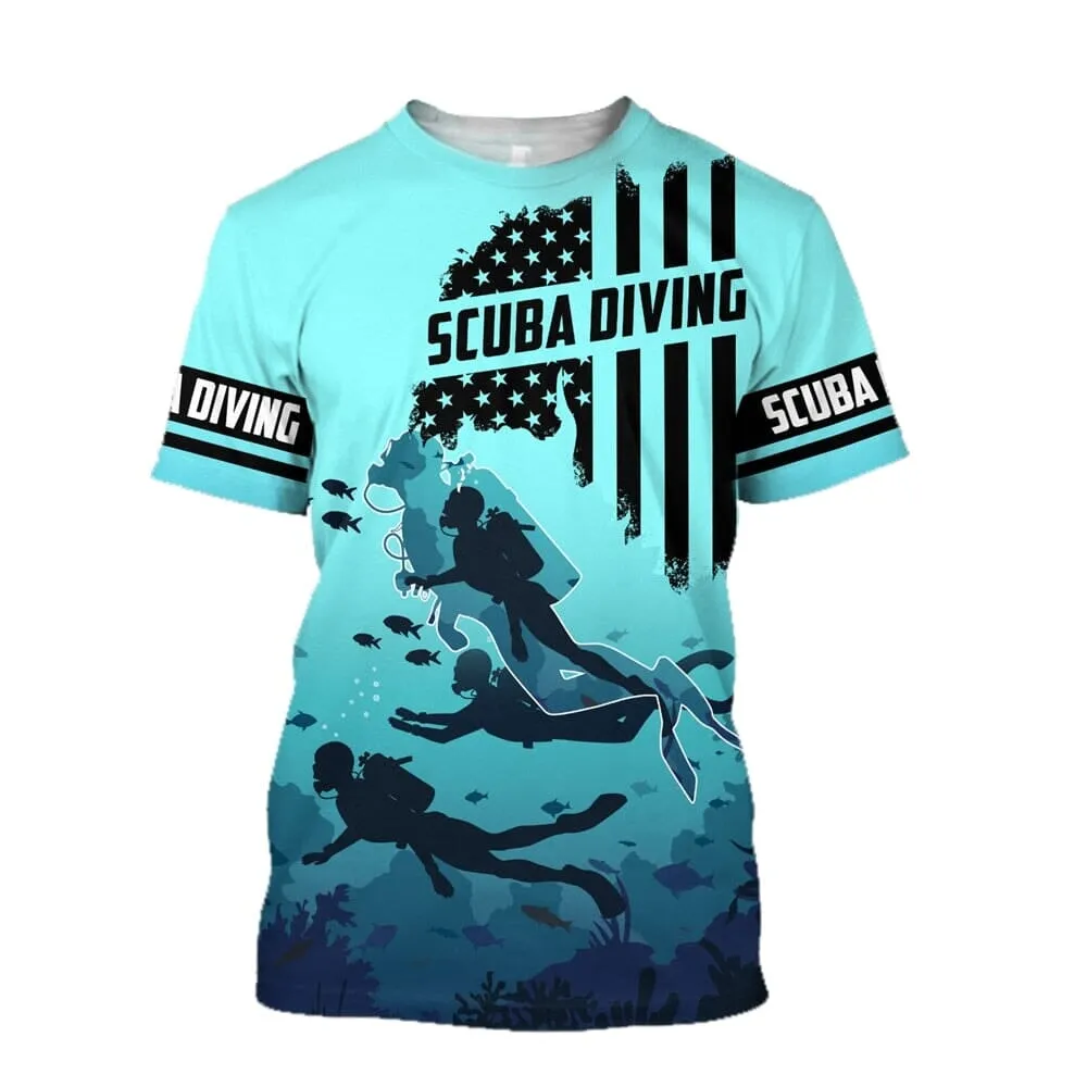 3D Printed Diving Art Casual Men's Summer Short-Sleeve T-Shirt