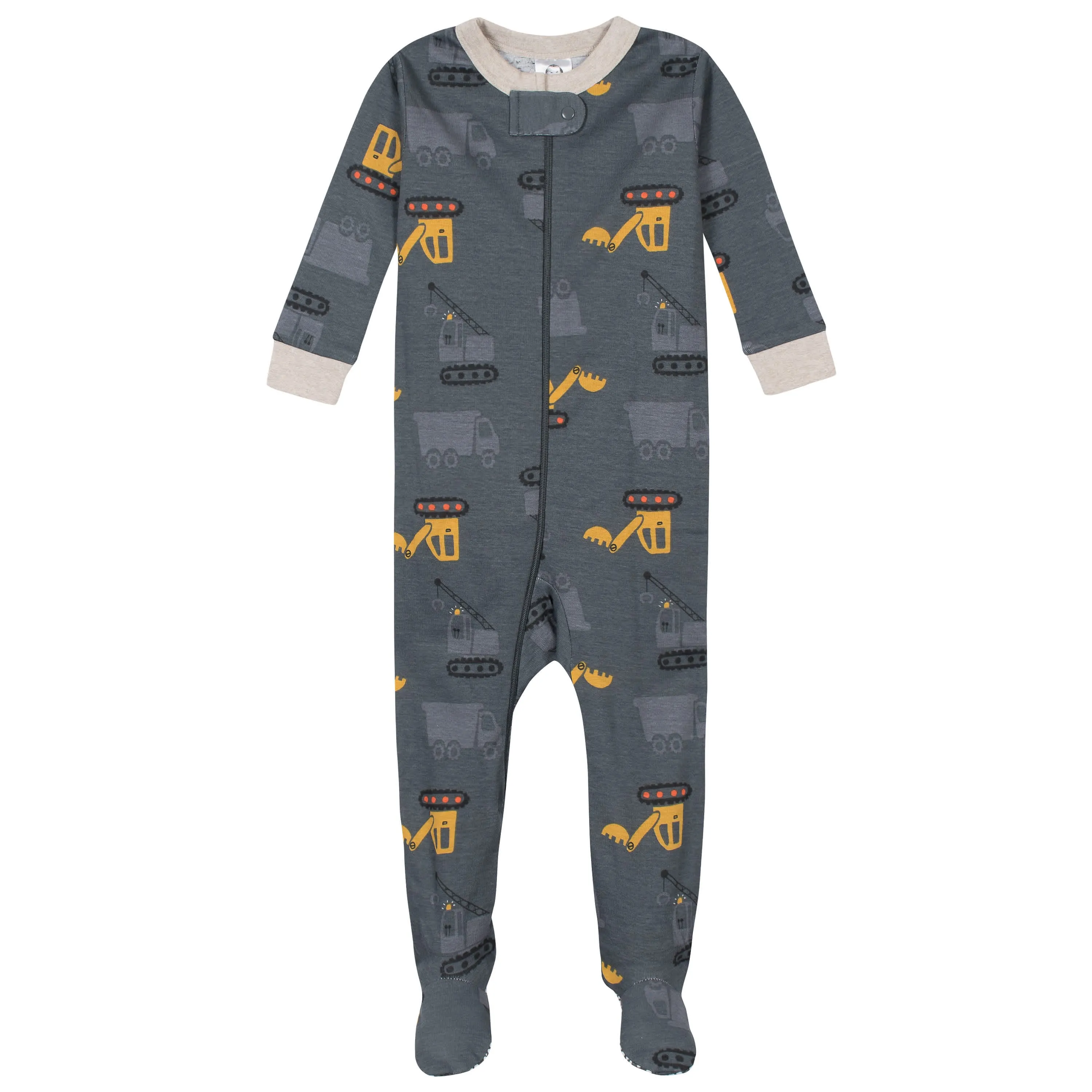 4-Pack Baby & Toddler Boys Bears & Construction Trucks Snug Fit Footed Cotton Pajamas