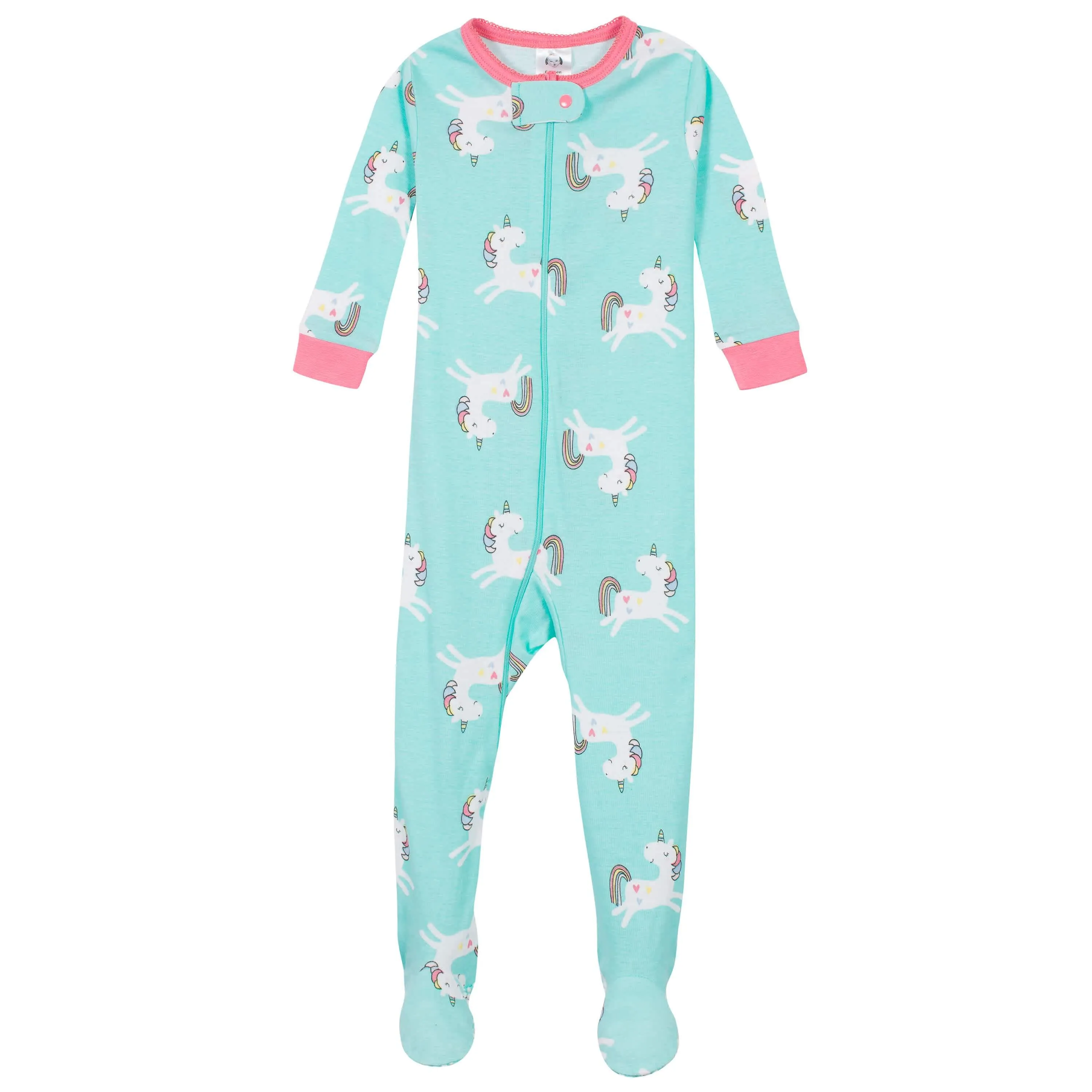 4-Pack Baby & Toddler Girls Unicorns & Cats Snug Fit Footed Cotton Pajamas