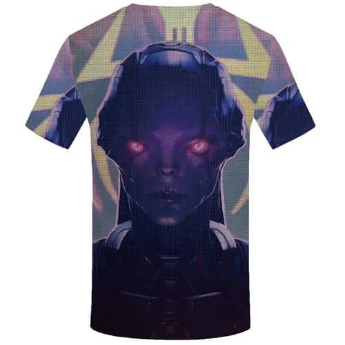 Alien T-shirt Men Cartoon Shirt Print Metal Tshirt Anime Fantasy Tshirts Casual Mechanical Tshirts Novelty Short Sleeve summer