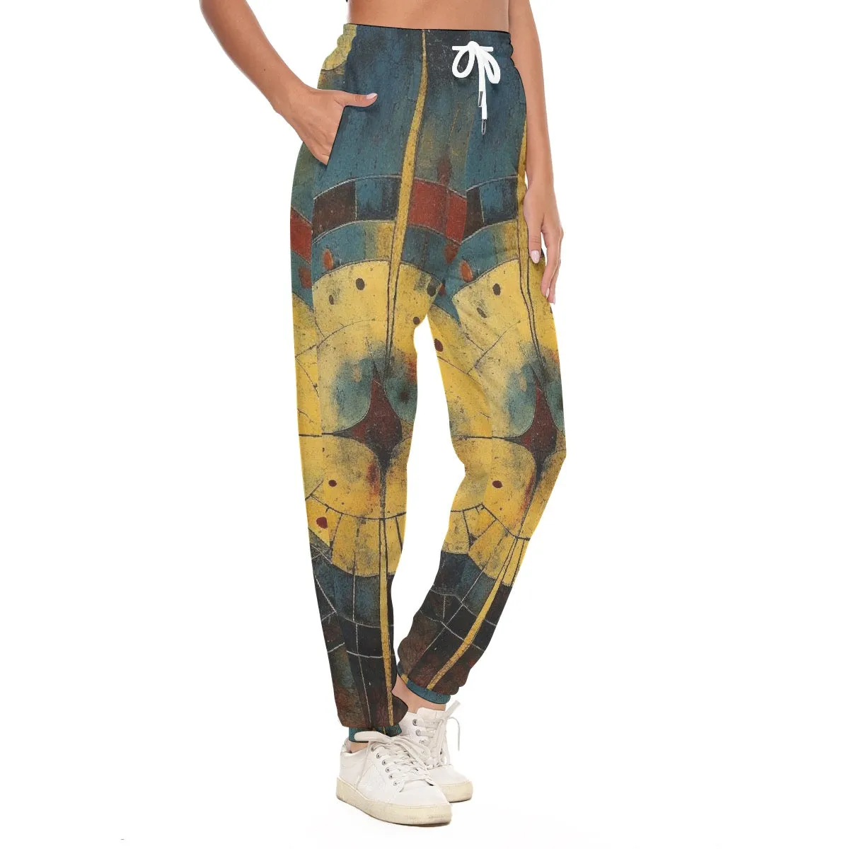 All-Over Print Women's Casual Pants 218 clock, abstract, print