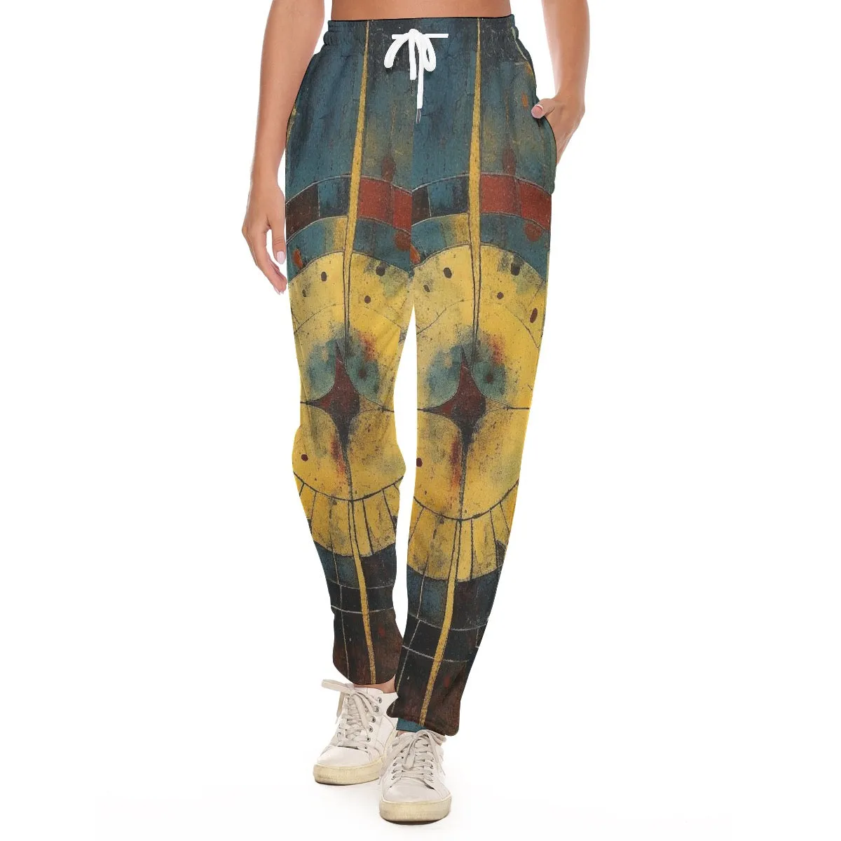 All-Over Print Women's Casual Pants 218 clock, abstract, print