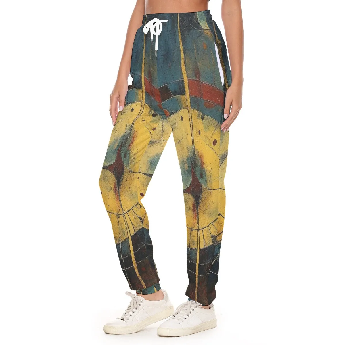 All-Over Print Women's Casual Pants 218 clock, abstract, print