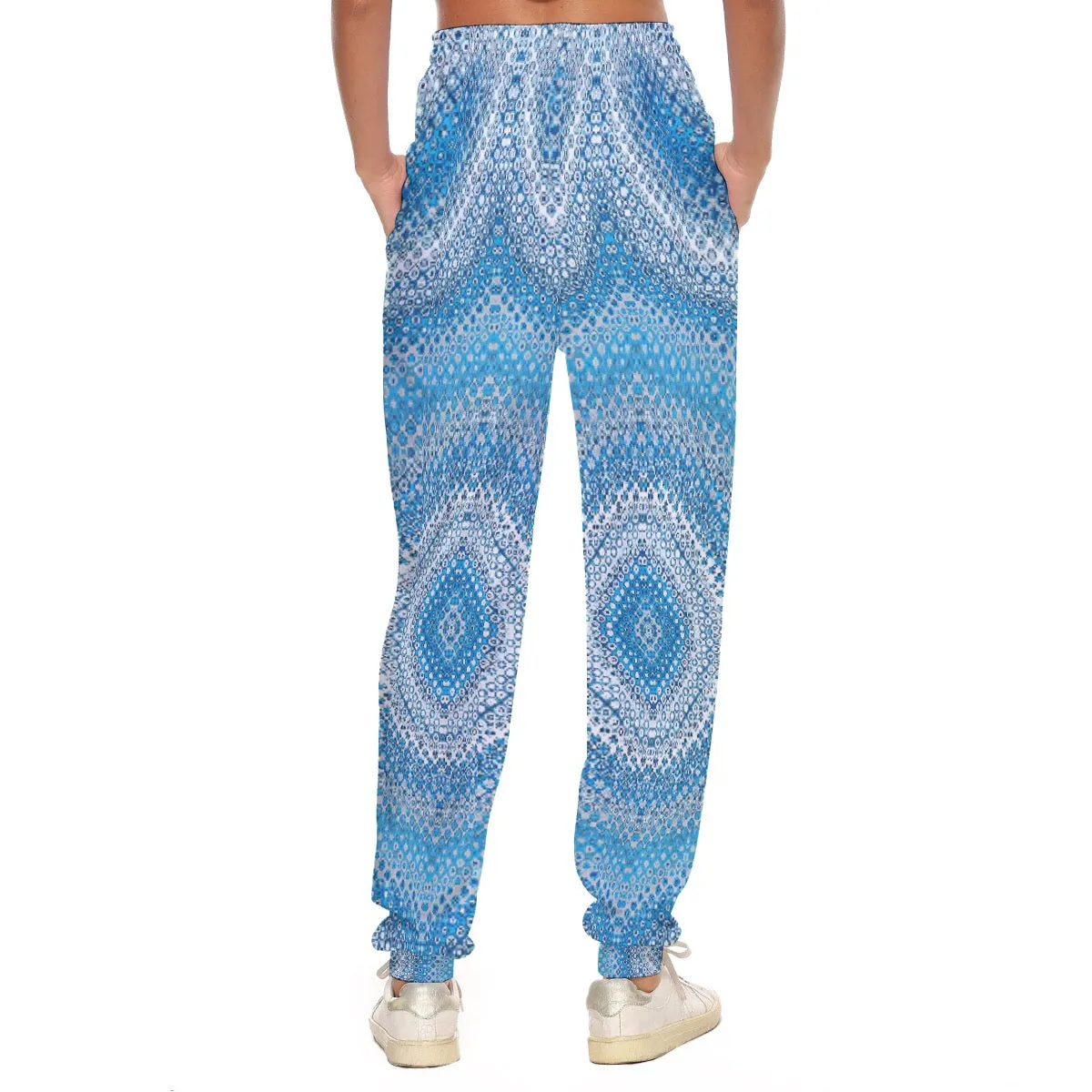 All-Over Print Women's Casual Pants 225 blue pattern, print