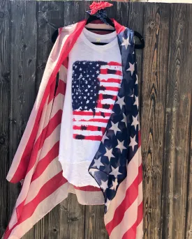 American Flag OS Scarf Vest