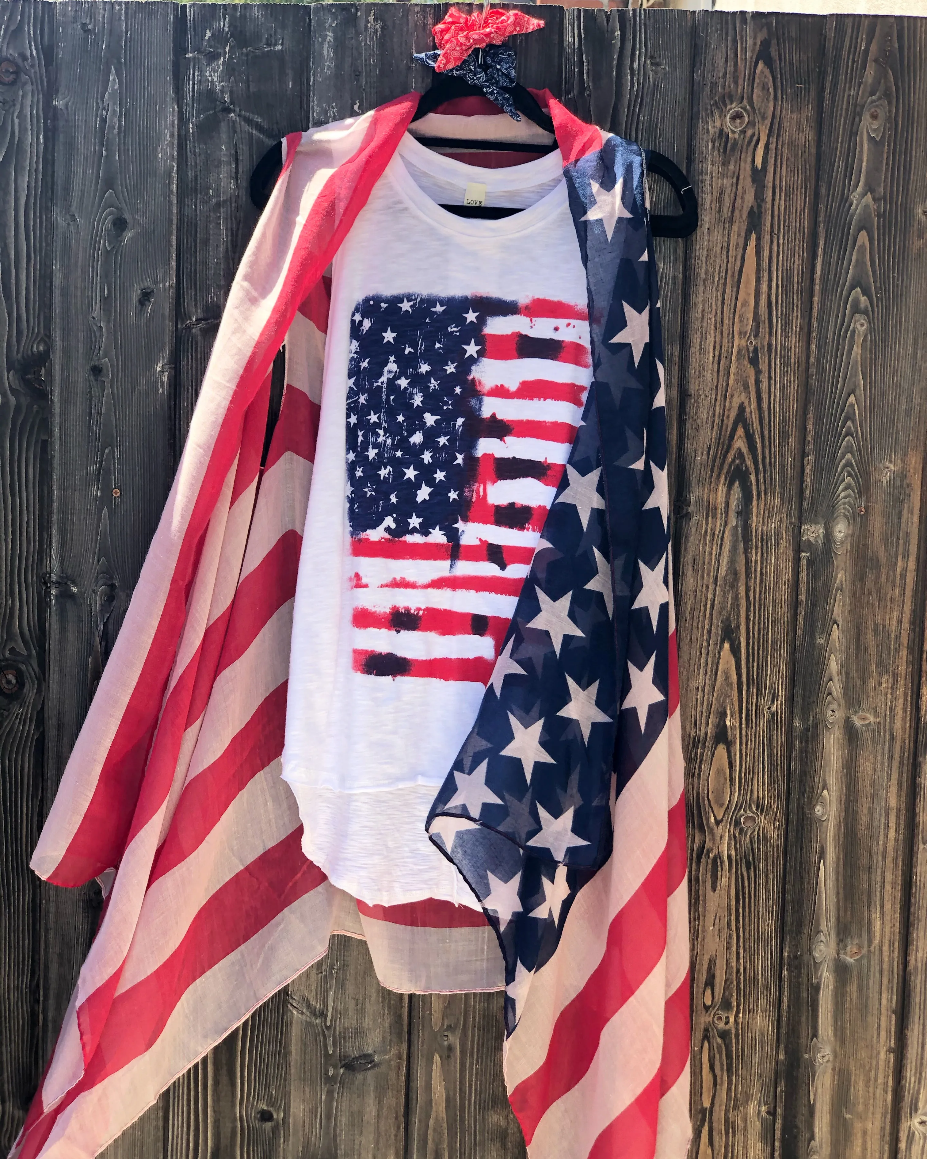 American Flag OS Scarf Vest