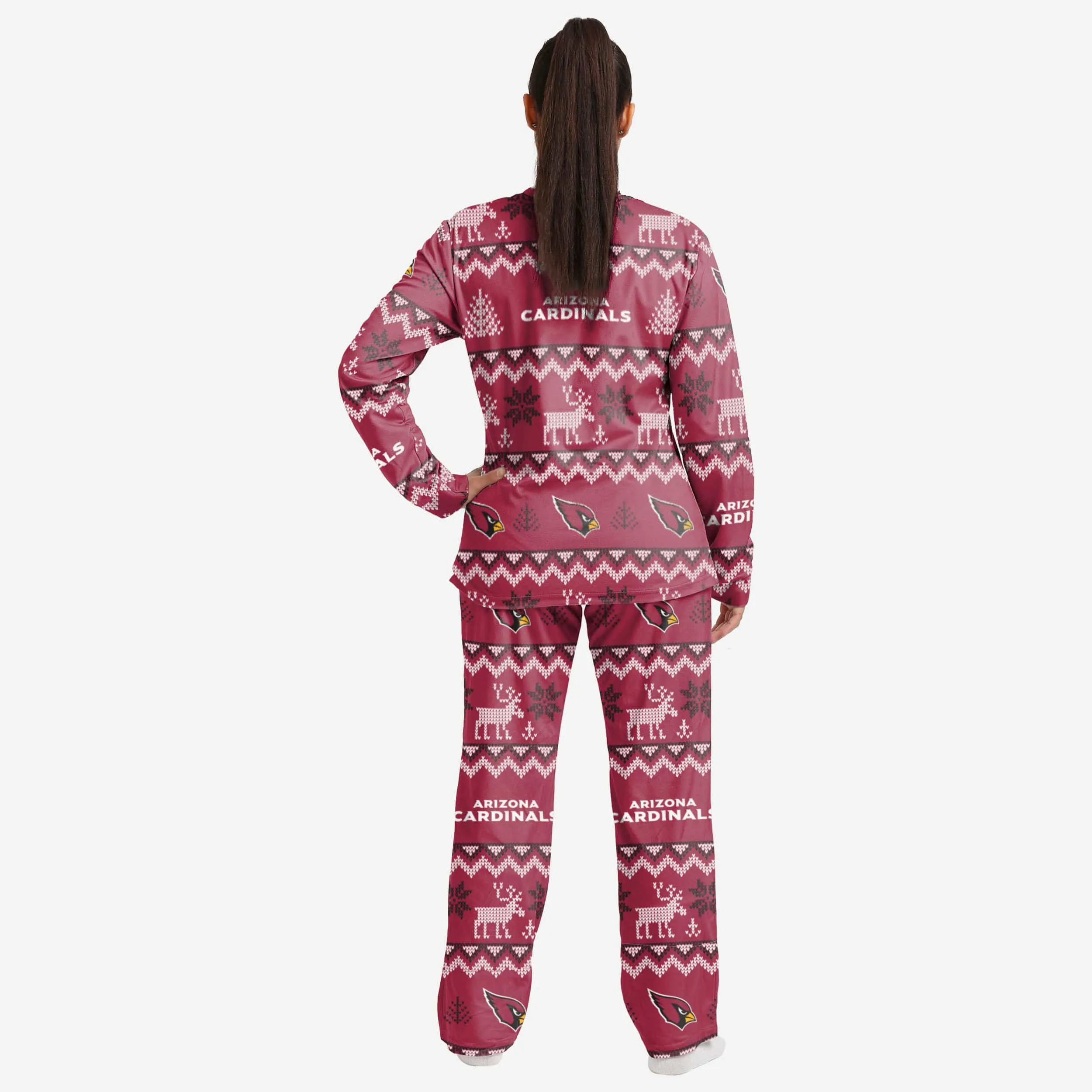 Arizona Cardinals Womens Ugly Pattern Family Holiday Pajamas