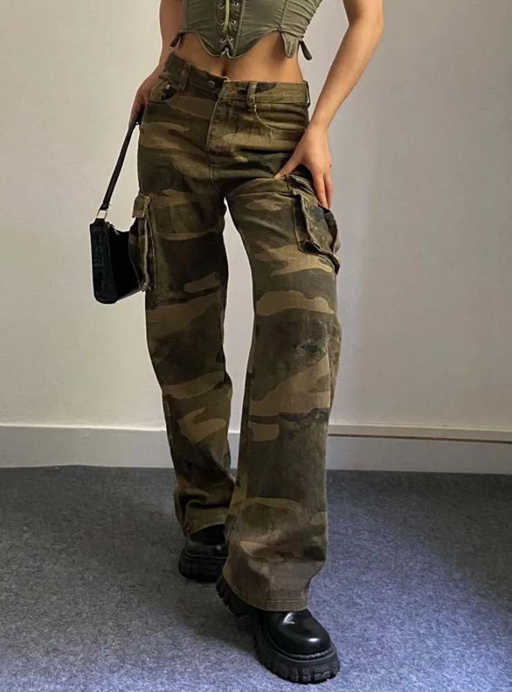 Army Green Slim Straight Jeans