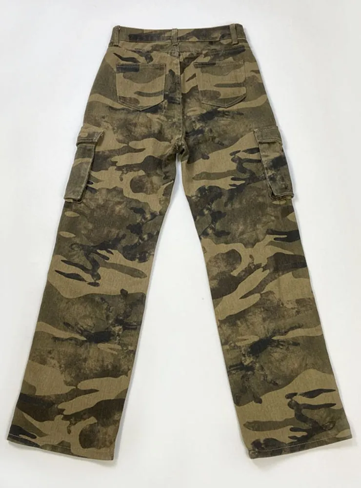 Army Green Slim Straight Jeans