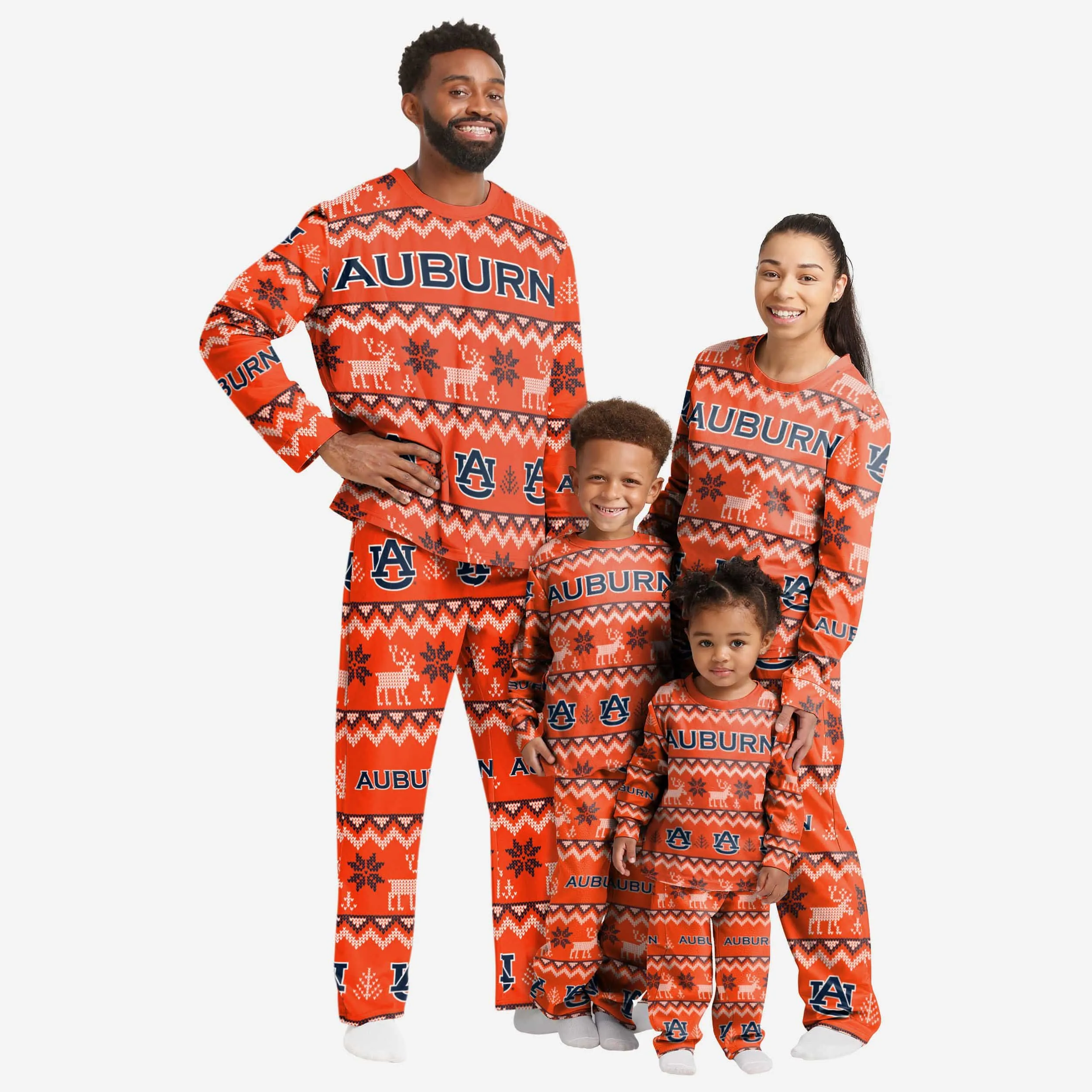 Auburn Tigers Mens Ugly Pattern Family Holiday Pajamas