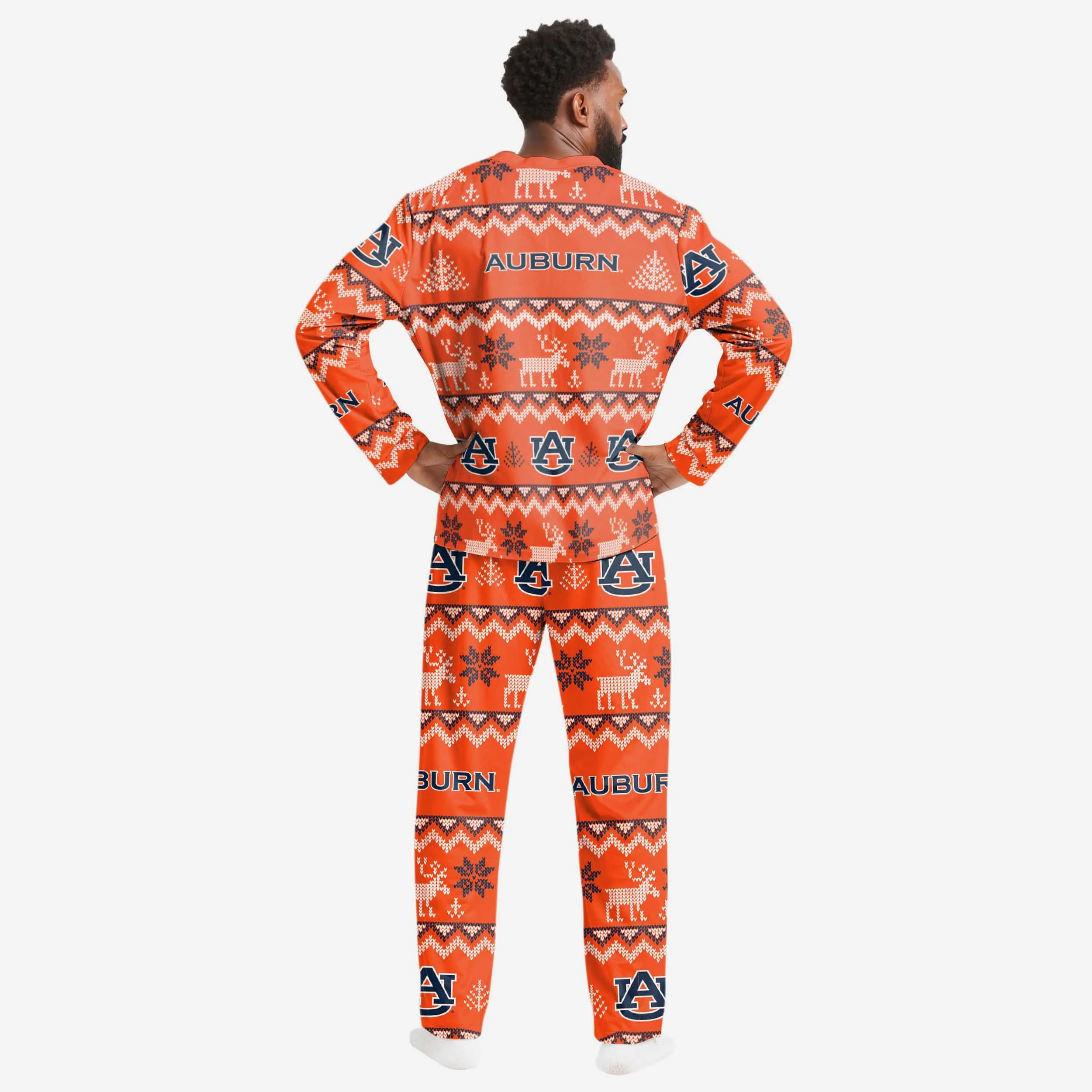 Auburn Tigers Mens Ugly Pattern Family Holiday Pajamas