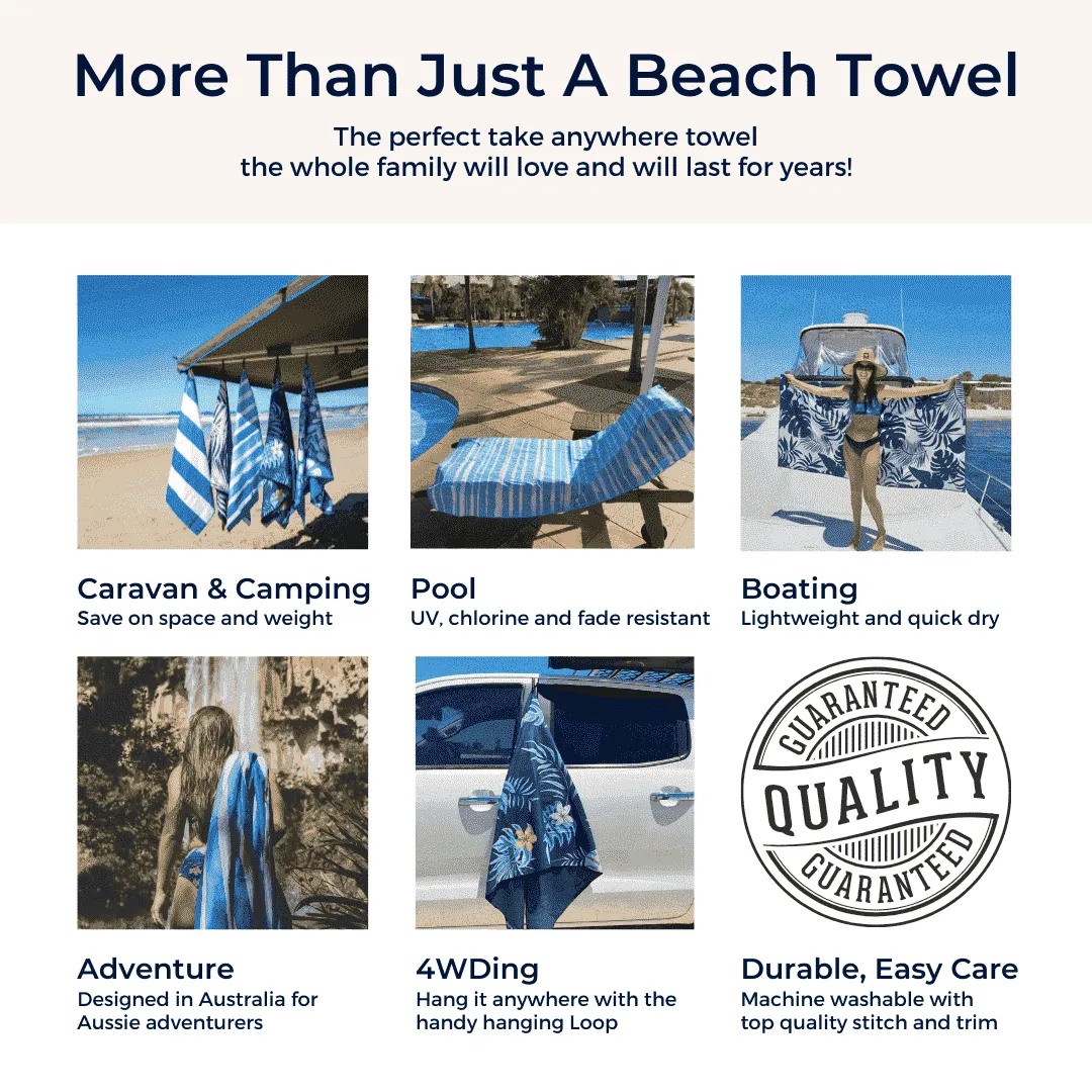 Azure Large Beach Towel & Pouch