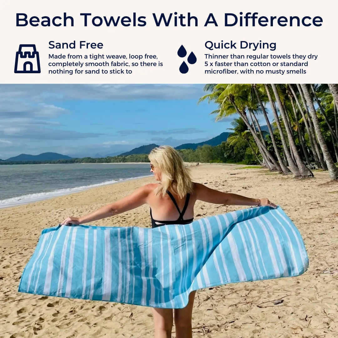 Azure Large Beach Towel & Pouch