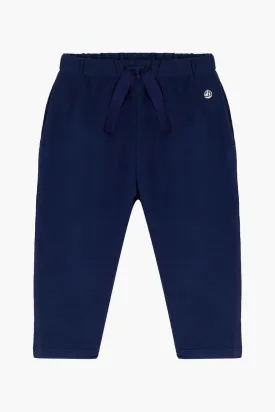 Baby Boy Pants Petit Bateau Pants With Tie Waist - Navy