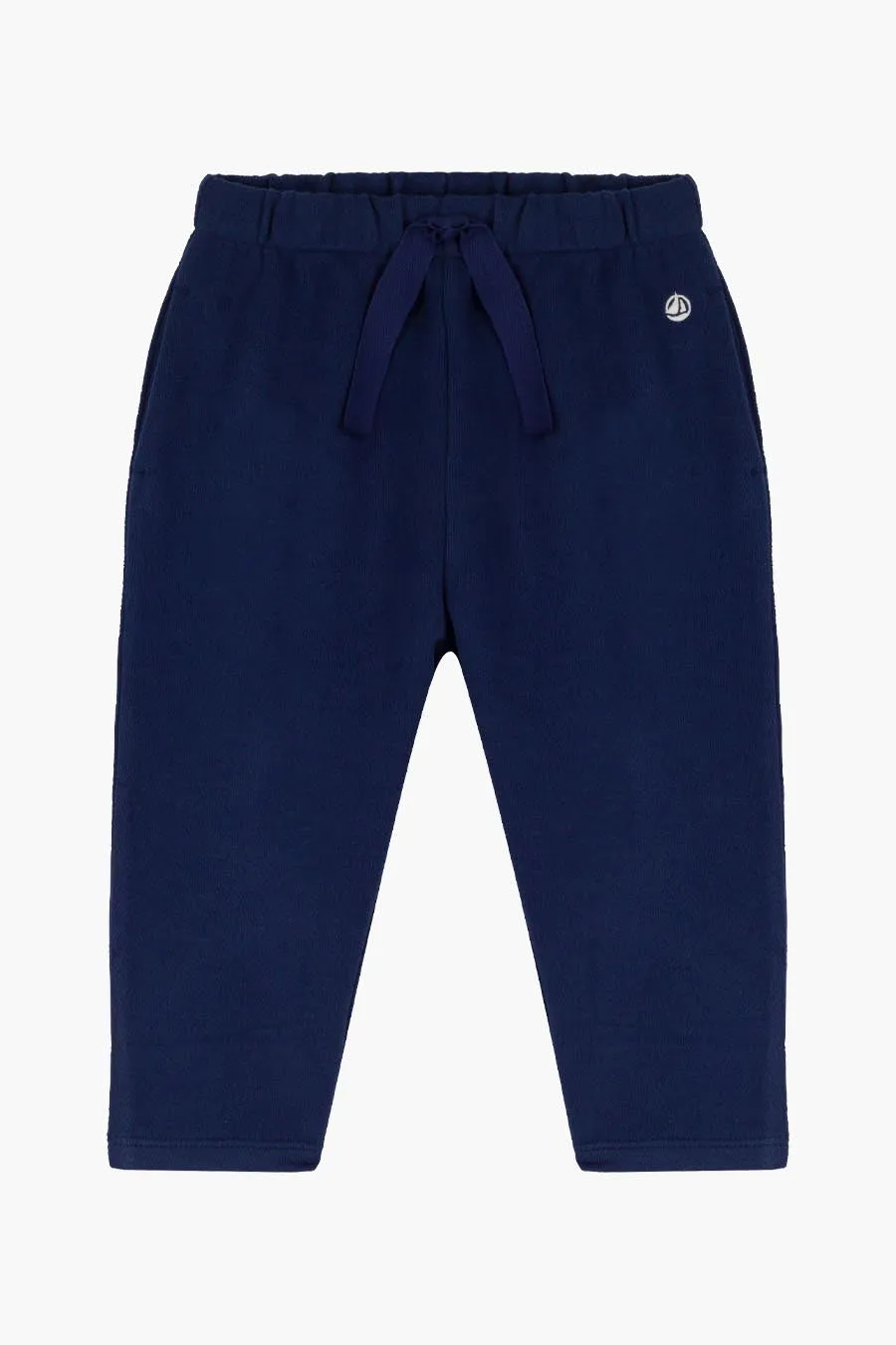 Baby Boy Pants Petit Bateau Pants With Tie Waist - Navy