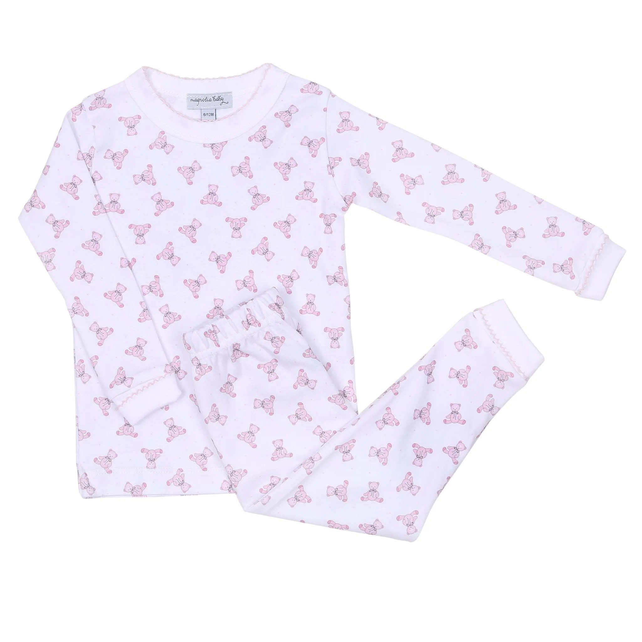 Baby's Teddy Essentials Infant/Toddler Pink Long Pajamas