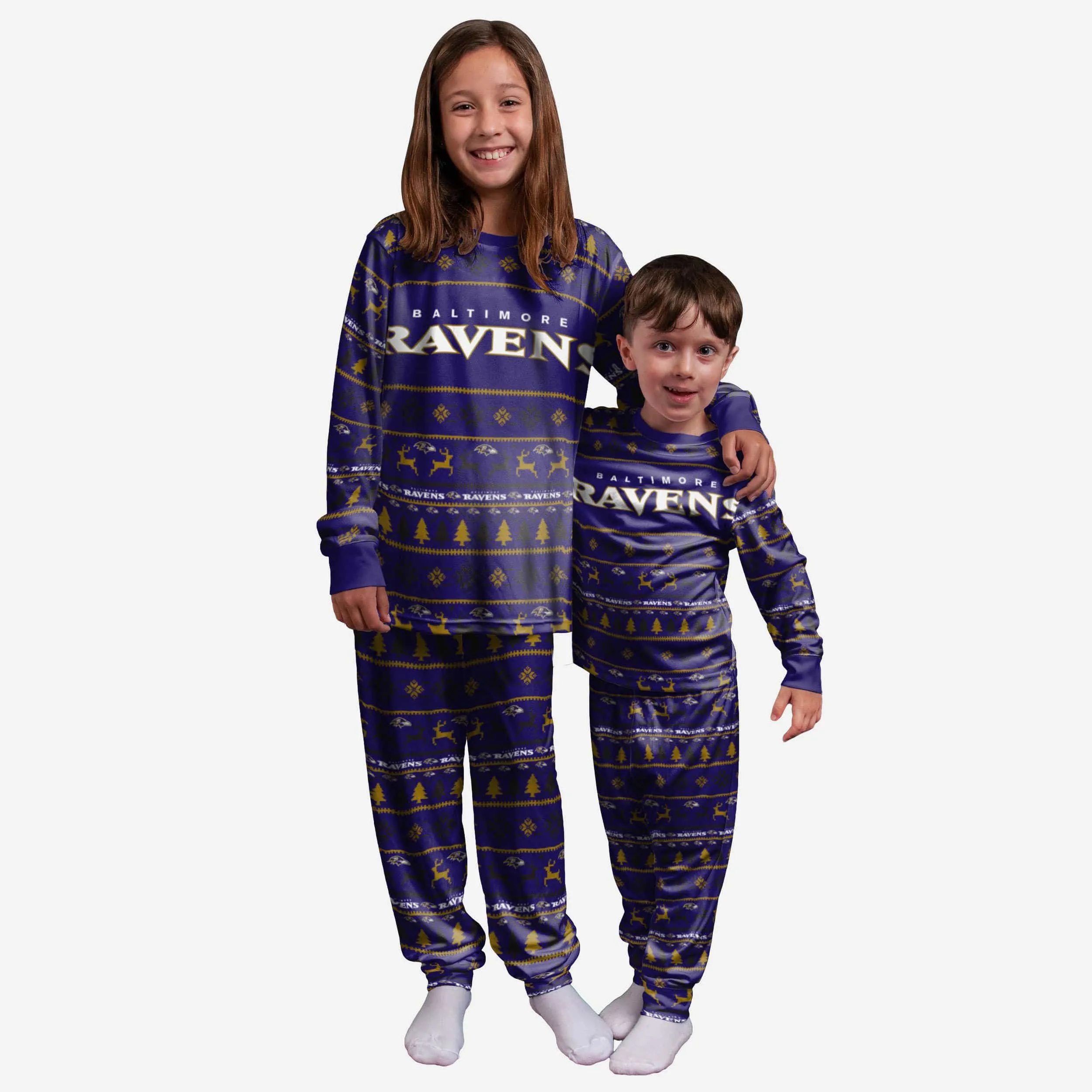 Baltimore Ravens Youth Family Holiday Pajamas