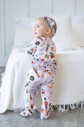 Bamboo Nutcracker One-Piece Zip Up Footie Baby Pajamas