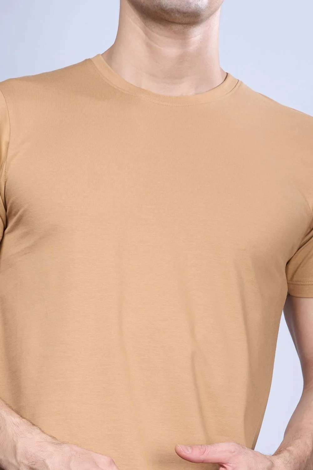 Beige - Stretch t-shirt