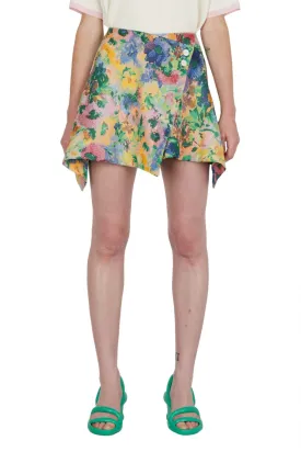 Benjamin Benmoyal - Wrap Skirt: Flowers Jacquard