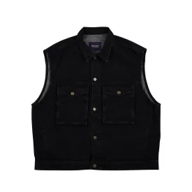 BIG CARGO LOOSEFIT DENIM VEST BLACK