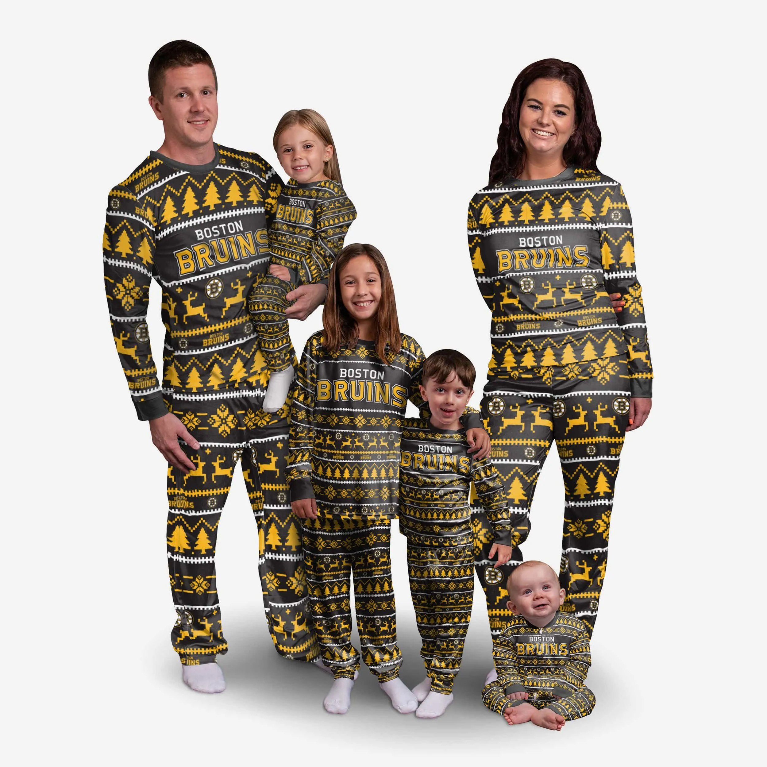 Boston Bruins Youth Family Holiday Pajamas