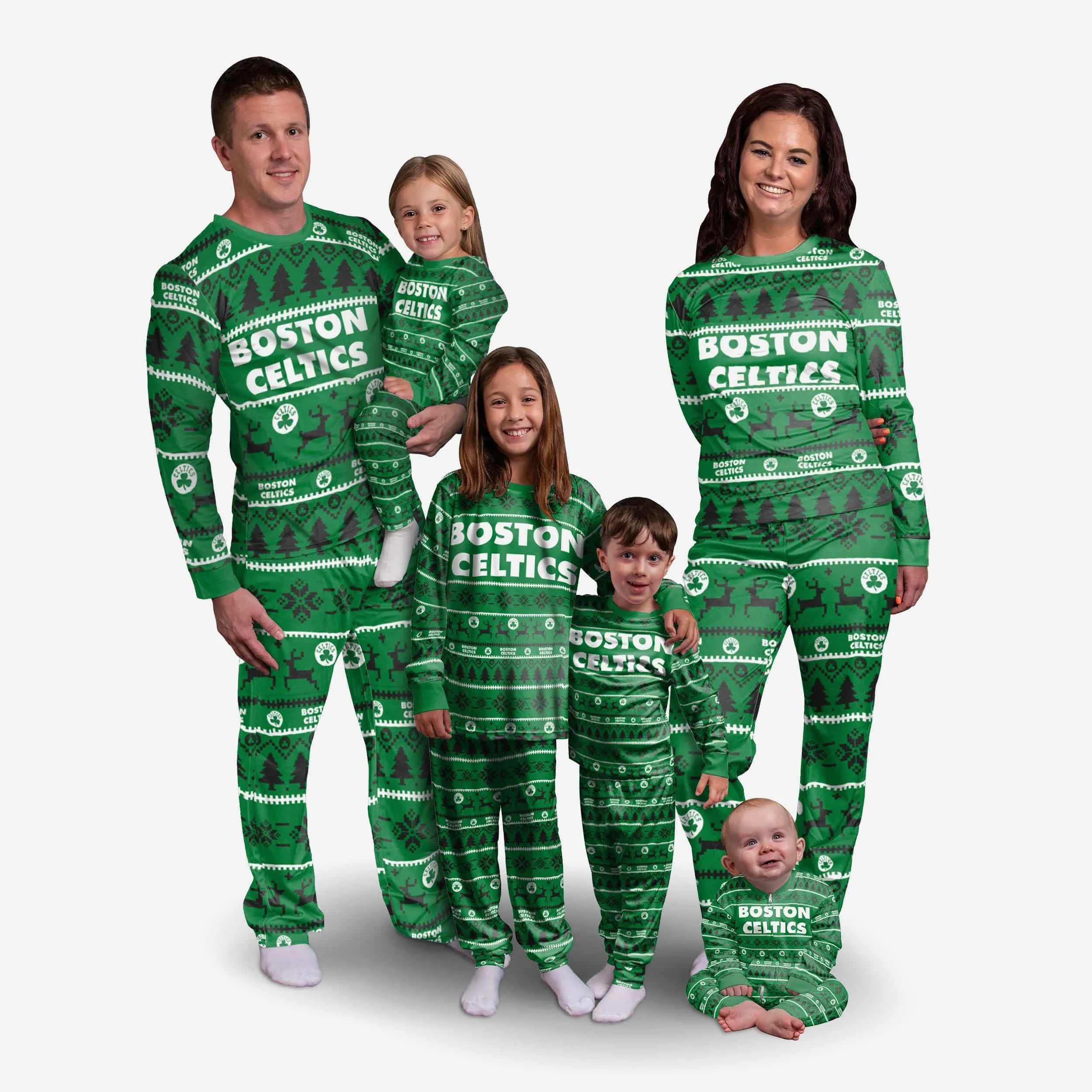 Boston Celtics Family Holiday Pajamas