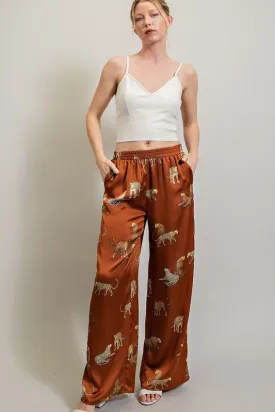 Brown Leopard Print Pants