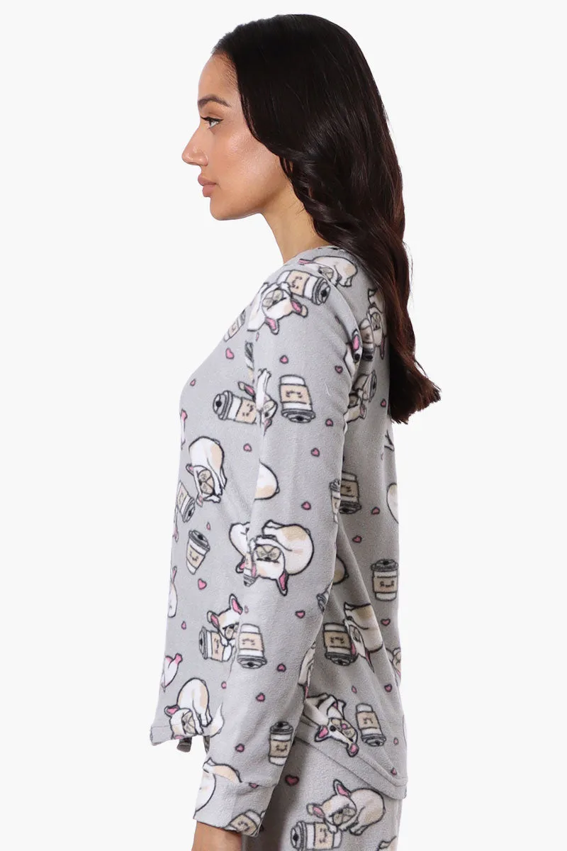 Canada Weather Gear Dog Pattern Pajama Top - Grey