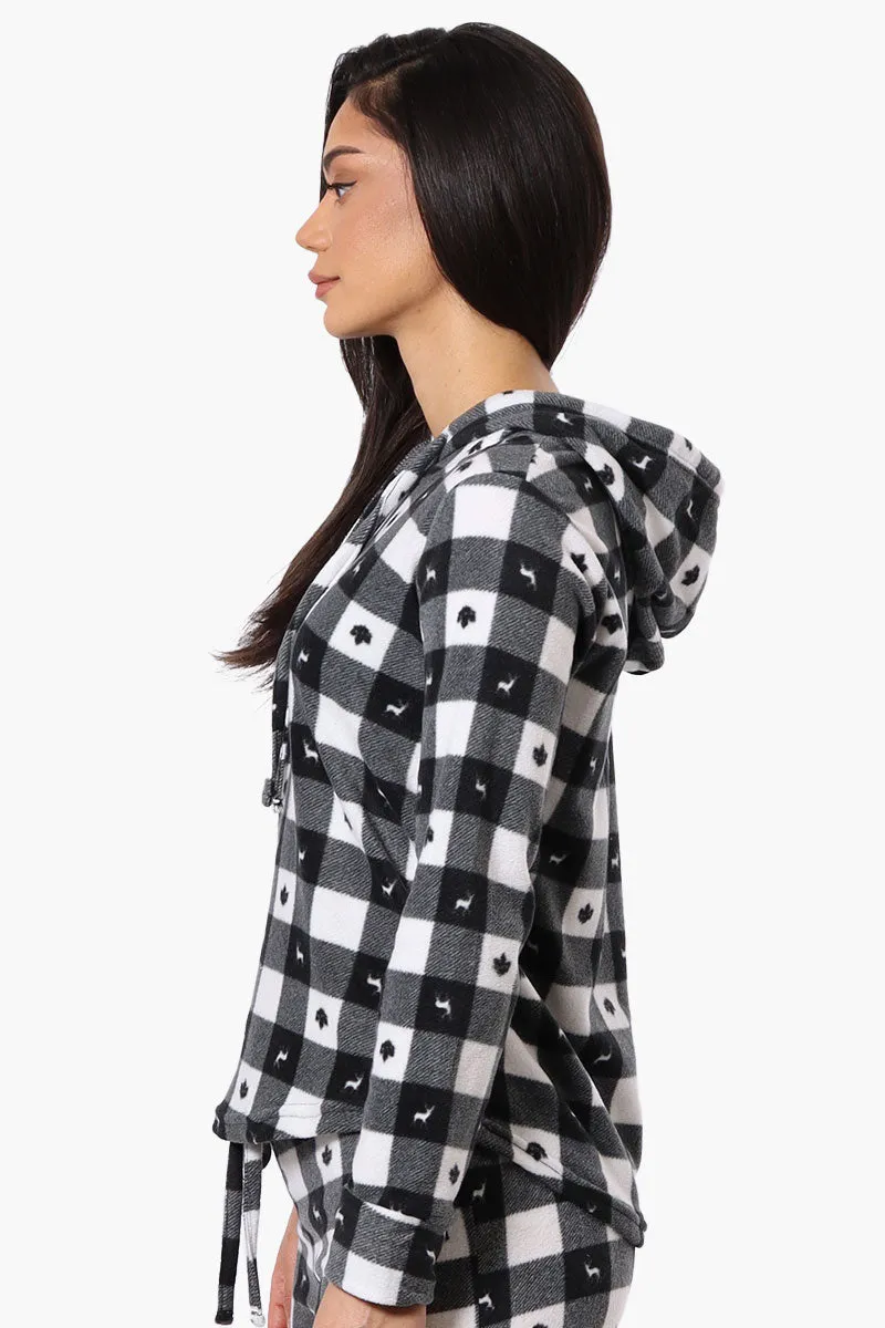 Canada Weather Gear Plaid Hooded Pajama Top - Black