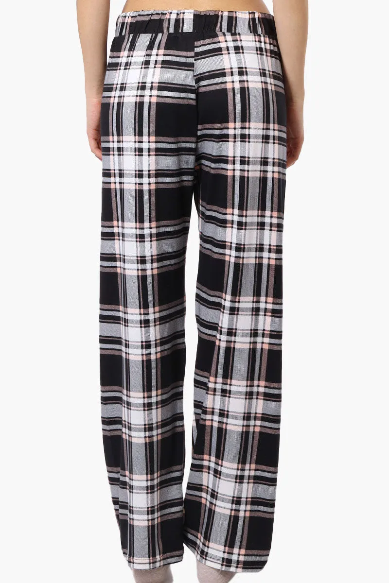 Canada Weather Gear Plaid Wide Leg Pajama Bottoms - Black