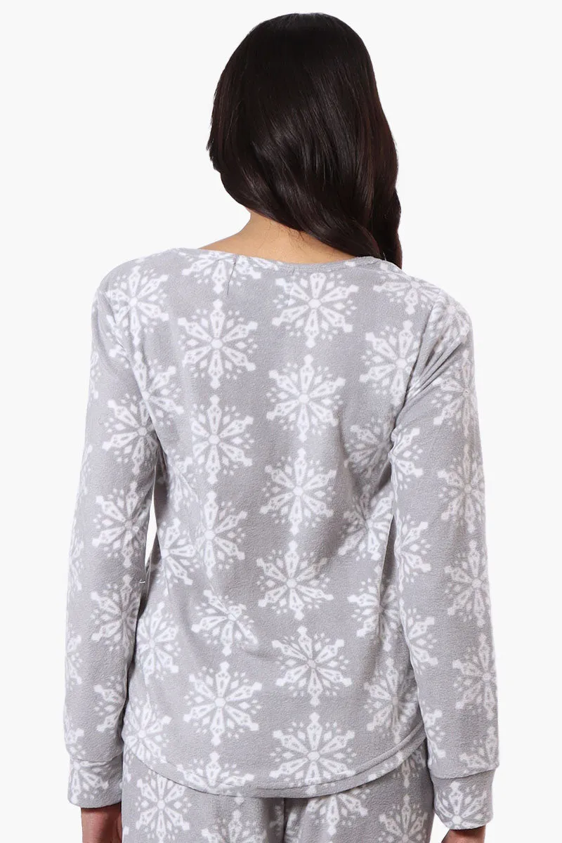 Canada Weather Gear Snowflake Pattern Pajama Top - Grey