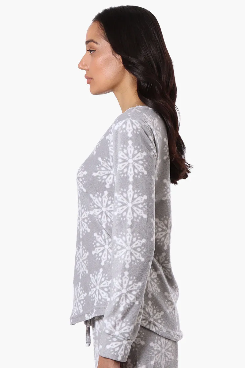 Canada Weather Gear Snowflake Pattern Pajama Top - Grey