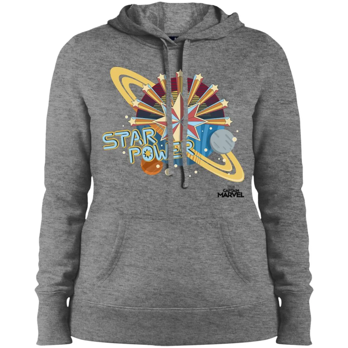 Captain Marvel Star Power Retro Style Women Hooded Sweatshirt