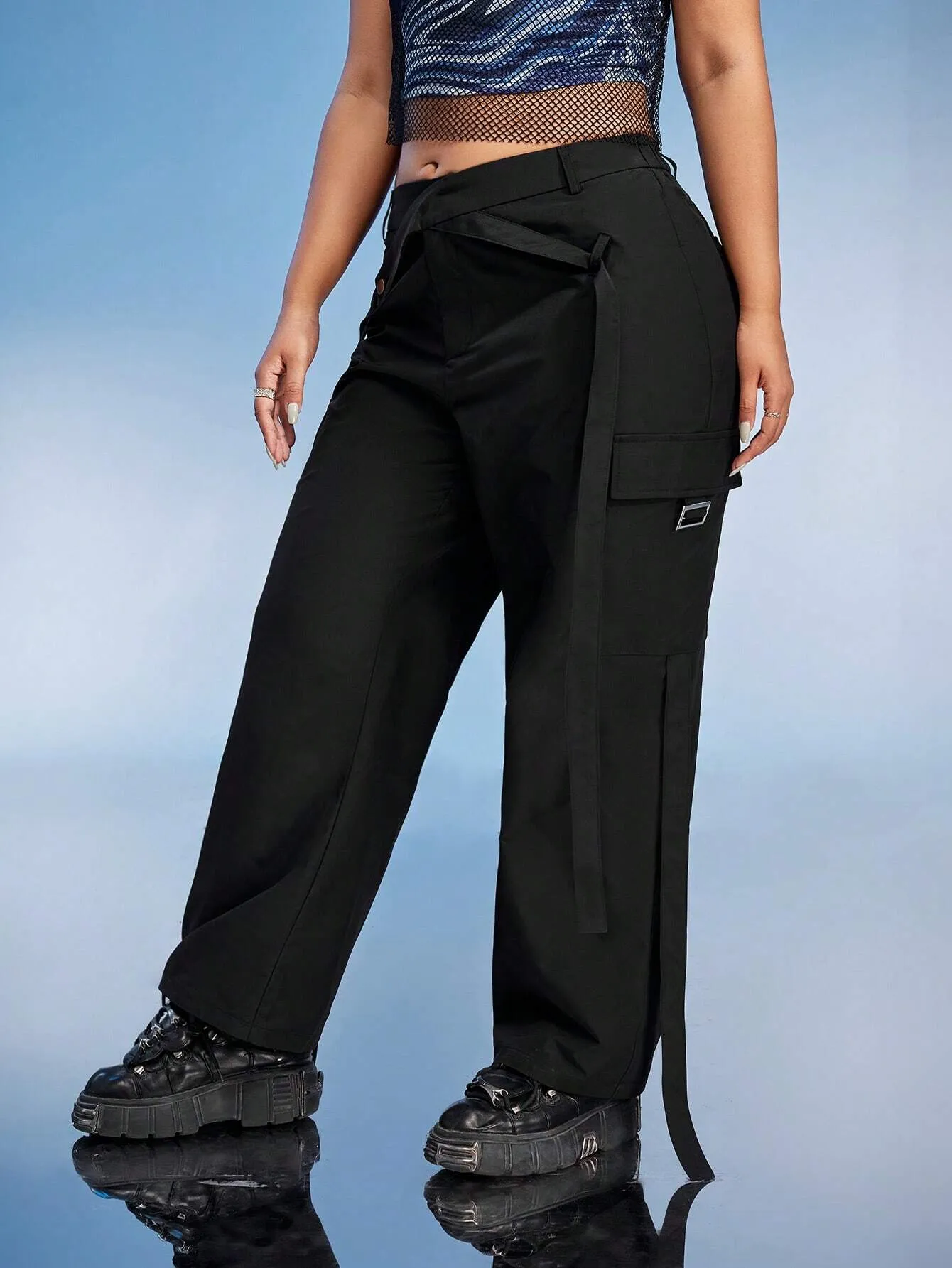 Casual Flap Side Pocket Cargo Pants