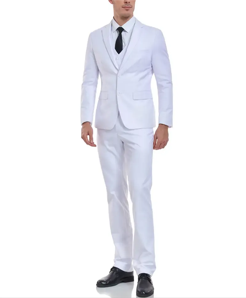 Casual Men's 3 Pieces Mens Suit Notch Lapel Flat Tuxedos (Blazer vest Pants)