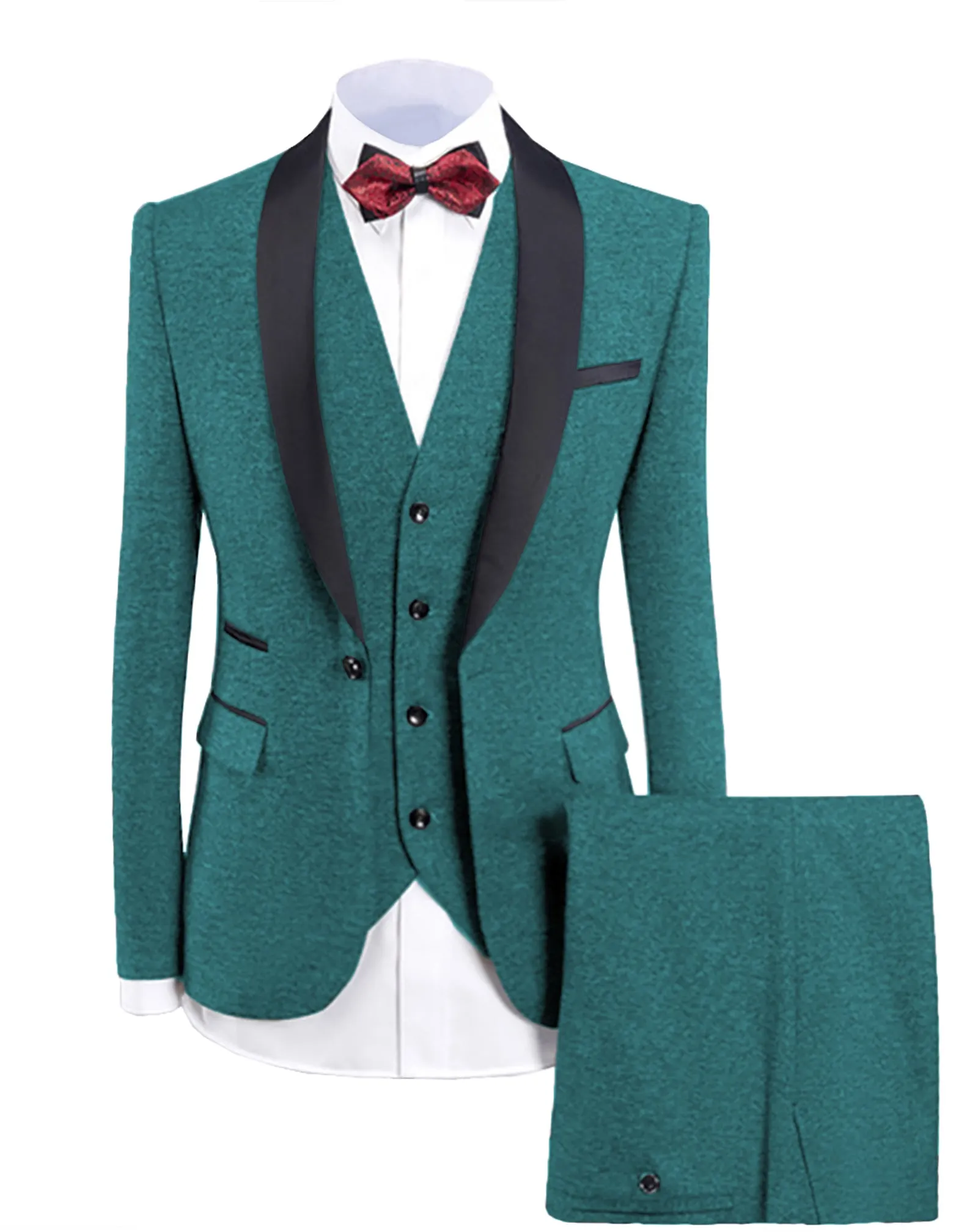 Casual Men's 3-Pieces Mens Suit Shawl Lapel Tuxedos (Blazer vest Pants)