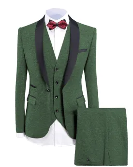 Casual Men's 3-Pieces Mens Suit Shawl Lapel Tuxedos (Blazer vest Pants)