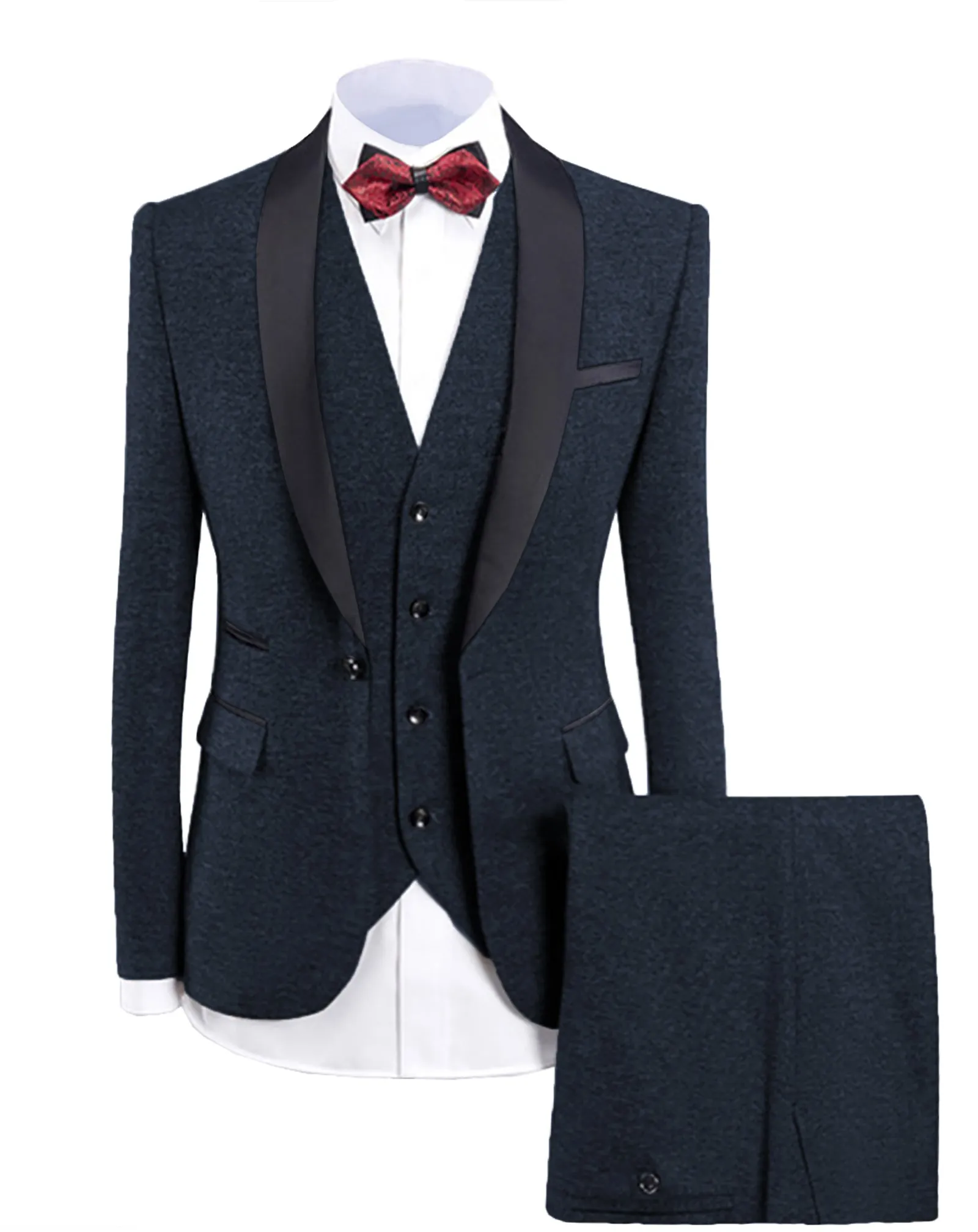 Casual Men's 3-Pieces Mens Suit Shawl Lapel Tuxedos (Blazer vest Pants)