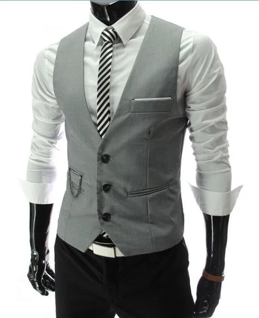 Casual Sleeveless Slim Fit Suit Vest