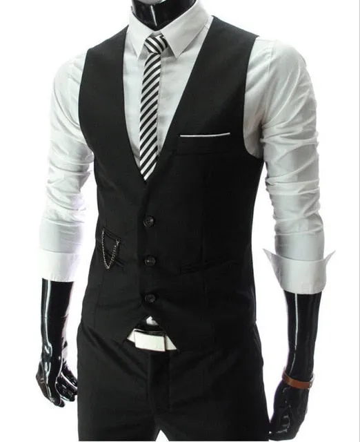 Casual Sleeveless Slim Fit Suit Vest