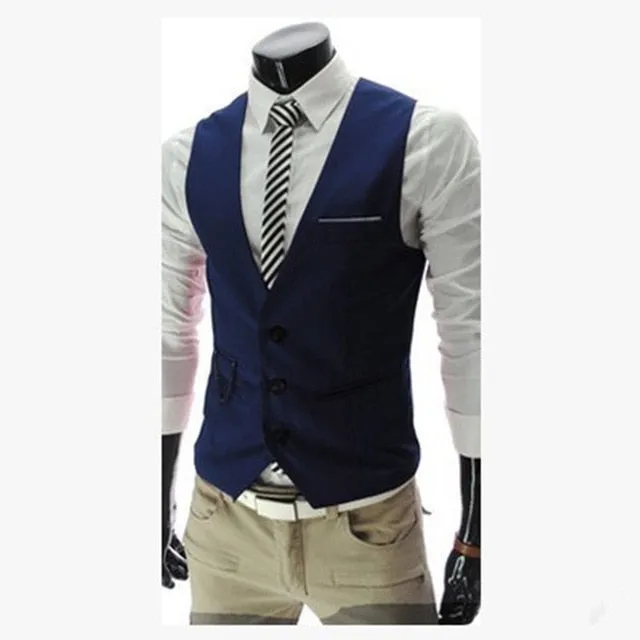 Casual Sleeveless Slim Fit Suit Vest