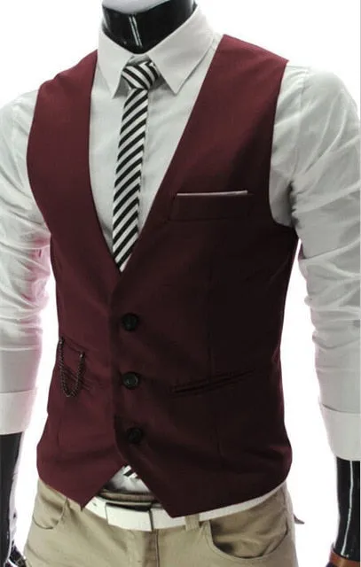 Casual Sleeveless Slim Fit Suit Vest