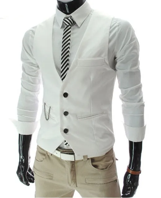 Casual Sleeveless Slim Fit Suit Vest