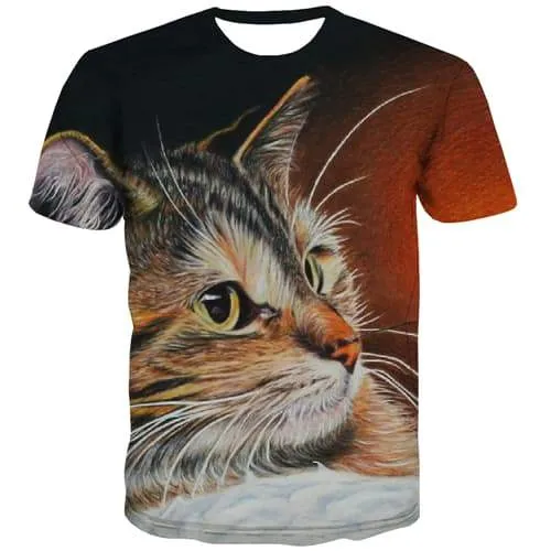 Cat T shirts Men Animal Shirt Print Lovely Tshirt Anime Funny T-shirts Graphic Harajuku Tshirts Novelty Short Sleeve Hip hop