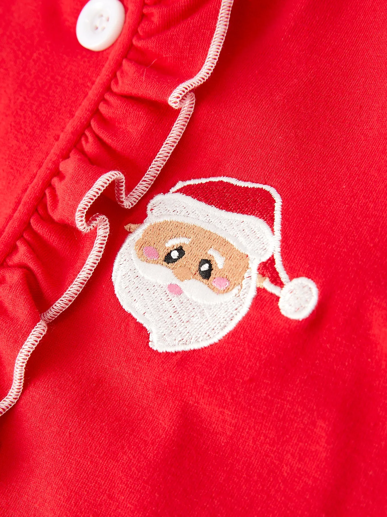 Christmas Red Girls Embroidered Pajamas