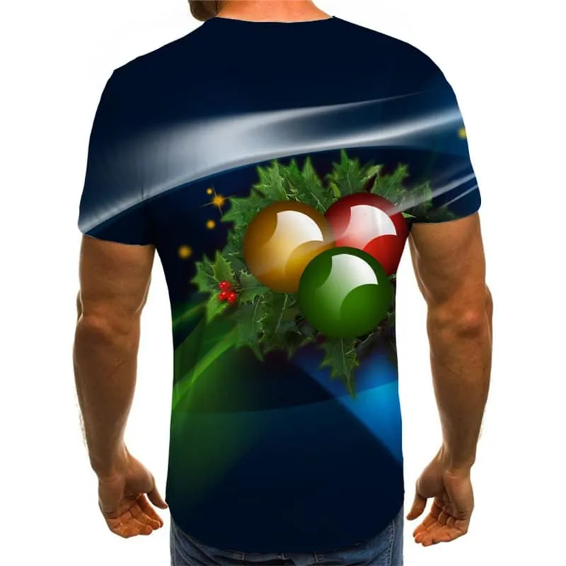 Christmas T-shirt Men Colorful Tshirt Anime New Year Tshirts Novelty